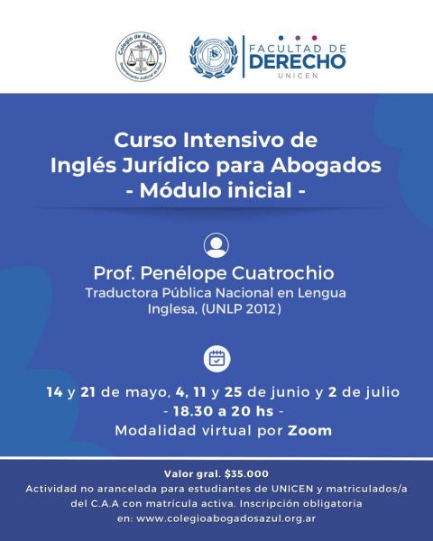Curso Intensivo de Inglés Jurídico para Abogados - Módulo Inicial 