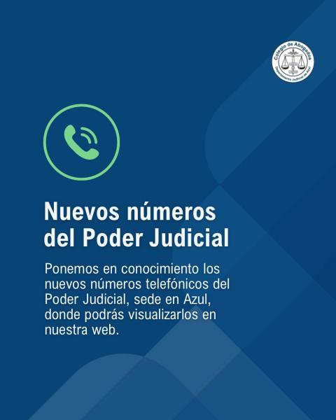 Nuevos números telefónicos del Poder Judicial