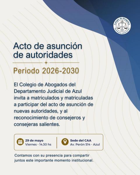 Acto de asunción de autoridades | Período 2026-2030