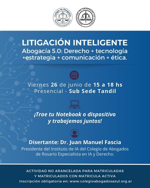 Taller sobre litigación inteligente en la Subsede de Tandil