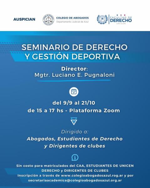 SEMINARIO DE DERECHO Y GESTIÓN DEPORTIVA