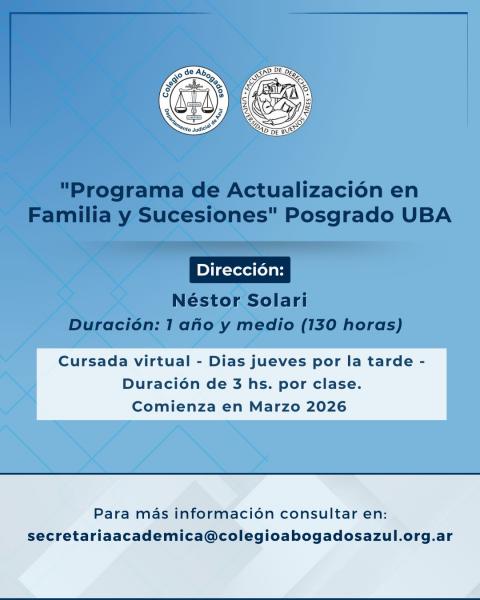 PROGRAMA DE ACTUALIZACION EN FAMILIA Y SUCESIONES - POSGRADO UBA