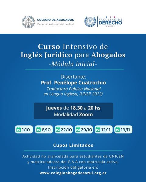 Curso Intensivo de Inglés Jurídico para Abogados - Módulo Inicial